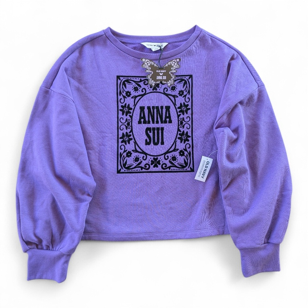 Old Navy x Anna Sui Cropped Fleece Graphic Sweatshirt NWT - Picture 5 of 14